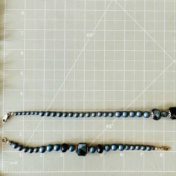 Vintage Blue Crystal Demi Parure Bracelet Set - Picture 10 of 12